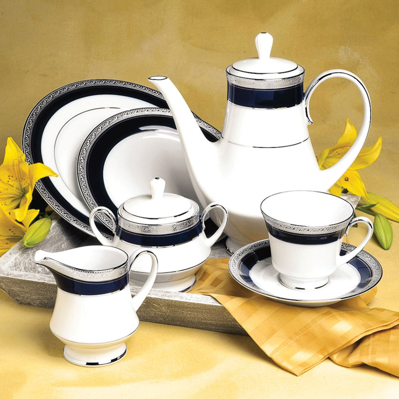 Ensemble sucrier et crémier Noritake Crestwood Cobalt Platinum