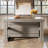 Kitchen Island with Storage Shelves, 55 Inch Kitchen Shelf with Large Worktop, Stable Structure, Farmhouse Style-1669803195