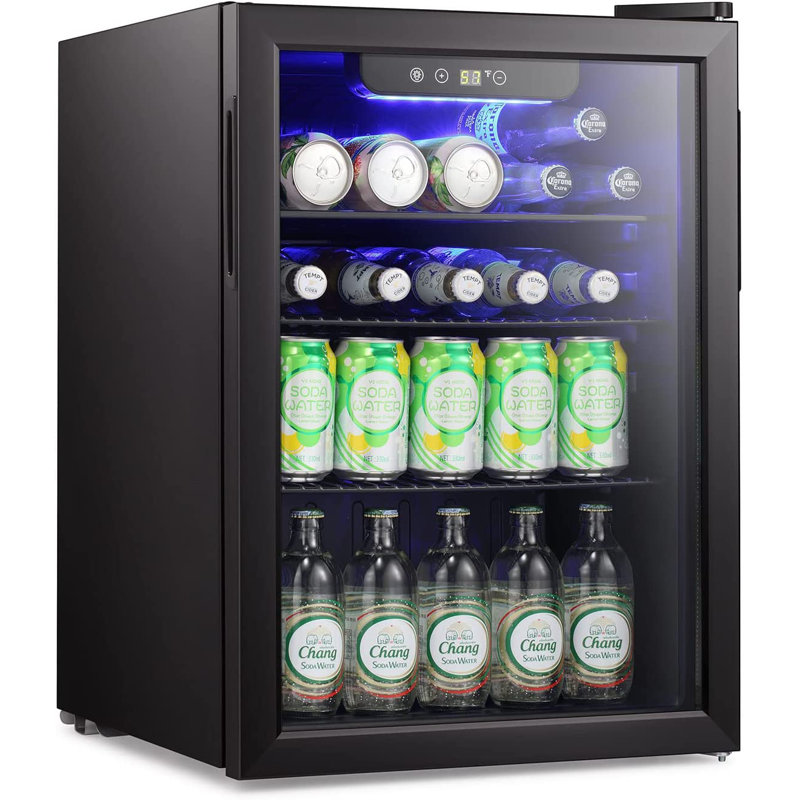 2.5 Cu.ft Beverage Refrigerator, Mini Fridge Holds 20 Bottles, Touch Control, 32-61℉, Quiet <38dB, LED Light