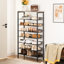 Shoe Rack 8 Tier Rustic Brown Industrial Hallway Furniture-122587743-122587744