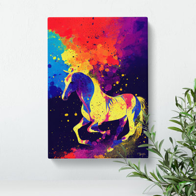 Paint Splash Horse No.5 Abstract - Wrapped Canvas Print