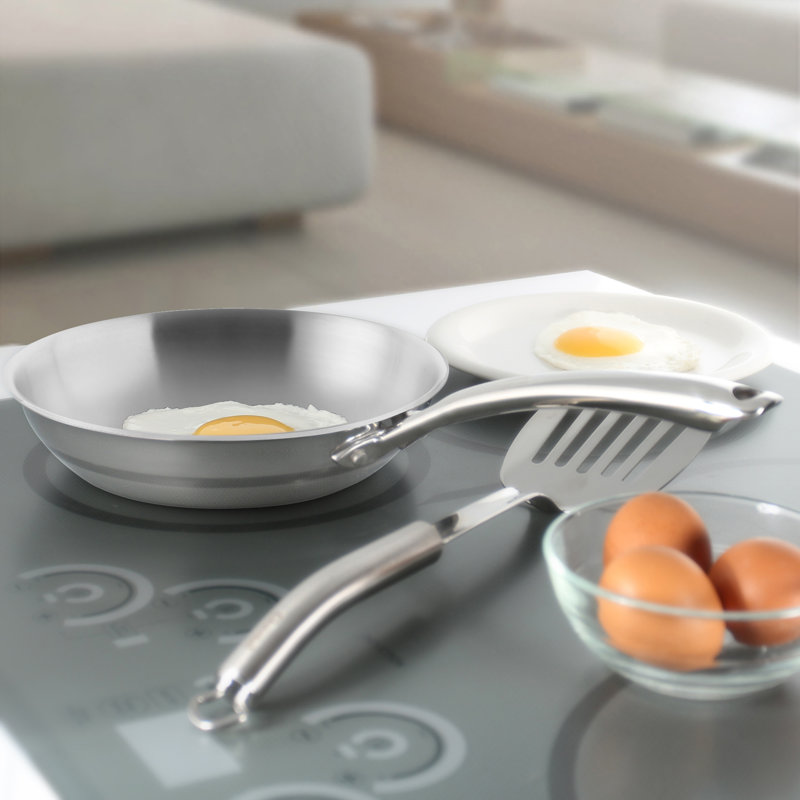 Stainless Steel Non-Stick Frying Pan Set, 8" W