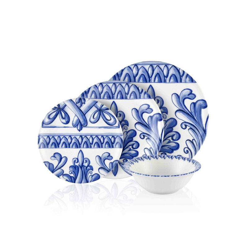 Echols Piece Porcelain China Dinnerware Set - Service for 6