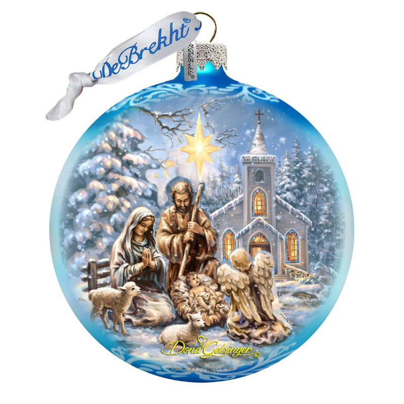 Holiday Splendor 5'' Glass Ball Ornament