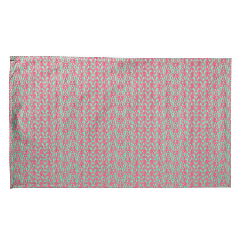 Torchon Suoz Classic Art Deco, Polyester sergé, Rouge / Vert