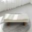 Banc rembourré en bois massif beige-1085324997