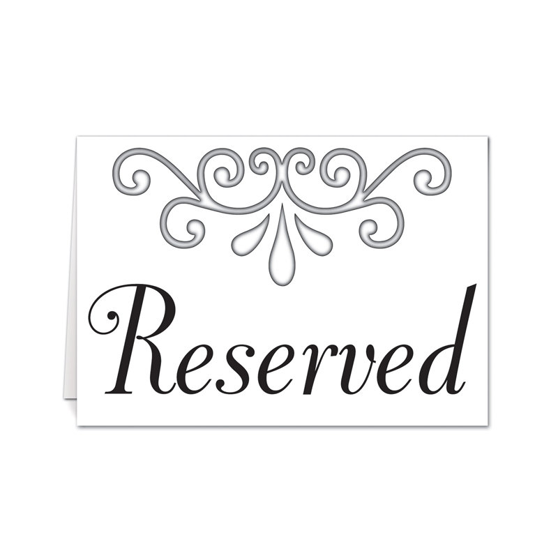 Reserved Table Cards - 3" x 4Â¼" - Pack of 12