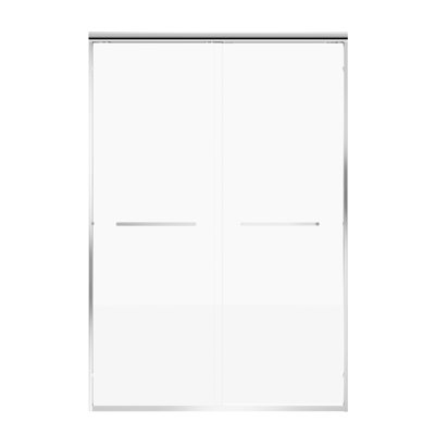 56"60" W X 72" H Chrome Aluminum Frame Double Sliding Shower Door With 1/4" (6Mm) Nanocoated Clear Tempered Glass And Dual Stainless Steel Handles