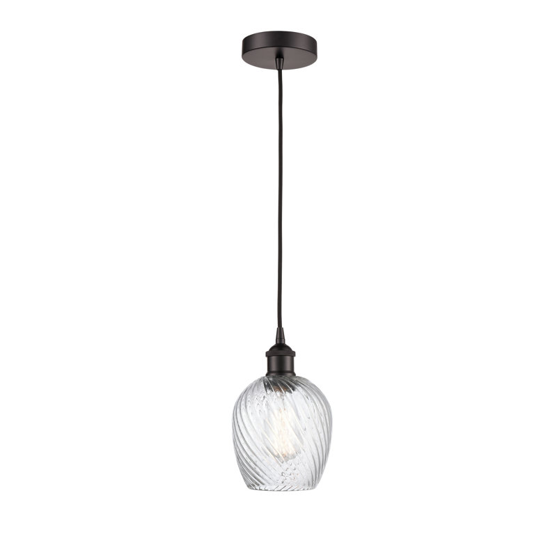 Luminaire suspendu simple à 1 lumière Orianne, Bronze huilé