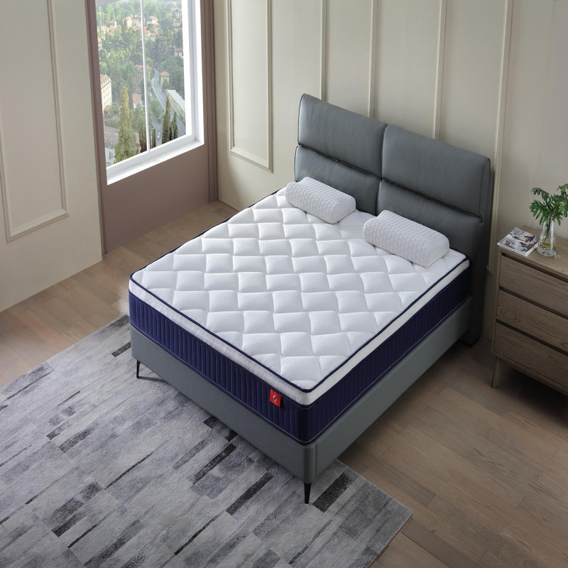 Ressorts ensachés de matelas moyen hybride, Lit simple