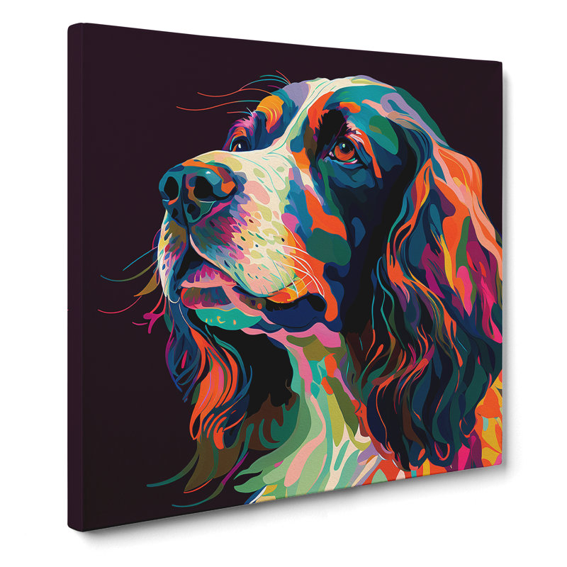 English Springer Spaniel Fauvism - Wrapped Canvas
