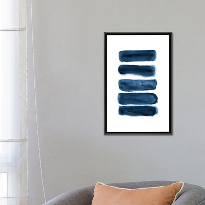 Coups de pinceau aquarelle bleu marine-reproduction d’art