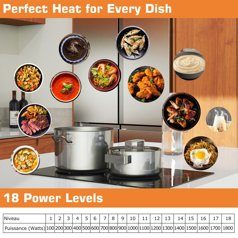12 in. Portable 2 Burners Induction Cooktop, Countertop Stove, with Bridge Element in Black - Ideal for RV, Camping, Dorm
