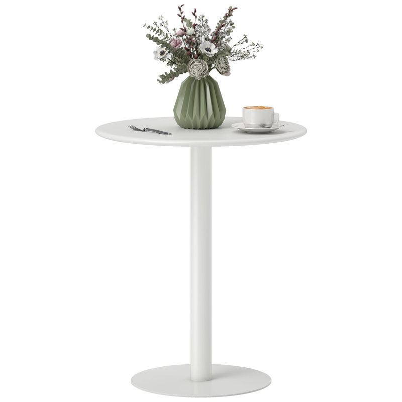 Round Metal Dining Table, White