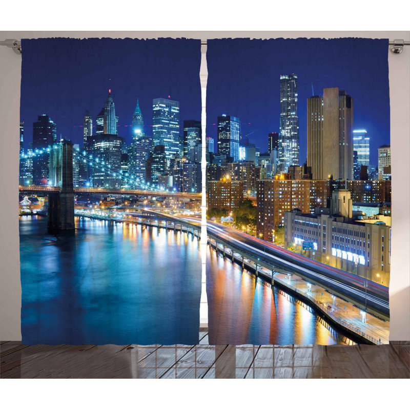 Landscape Semi-Sheer Rod Pocket Curtain Panels, 54" x 96"