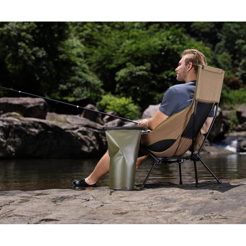 Lightweight Folding High Back Camping Chair With Head Support, Stable Portable Compact For Outdoor Camp, Travel, Beach, Picnic, Festival, Hiking, Backpacking