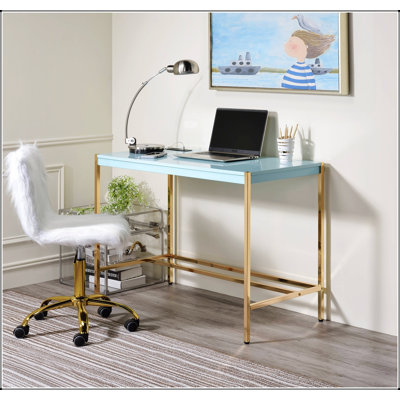 Modern Writing Desk with USB Ports and High Gloss Finish, Perfect for Stylish and Functional Workspaces