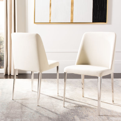 Chromium 18.5'' H Faux Leather Upholstered Metal Side Chair