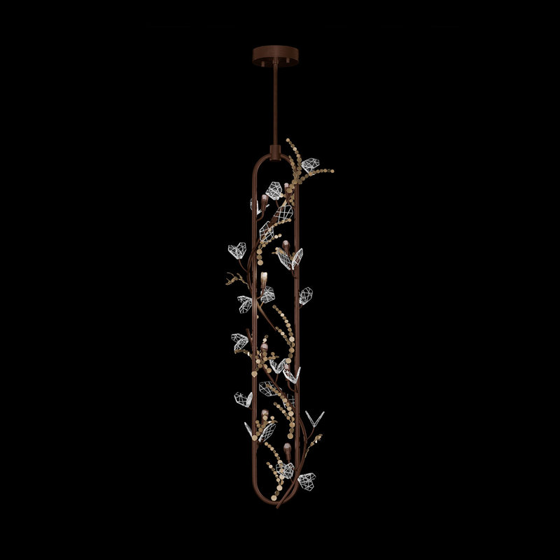 Volare 12.5"W Round Pendant, Brushed Bronze