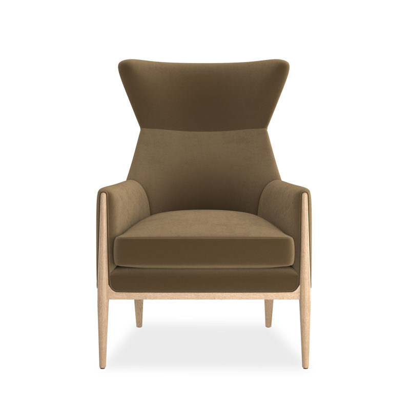 Modern Edge Wingback Chair, Brown