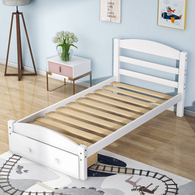 Structure de lit plateforme simple avec tiroir de rangement