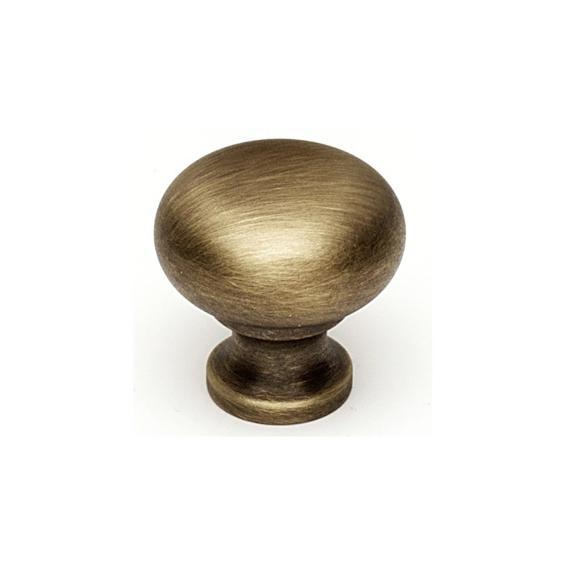 Mushroom Knob, 1" H x 1" W x 0.63" D, Antique English Matte