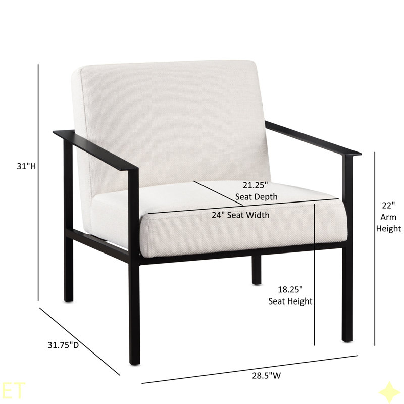 Fauteuil d'appoint en métal blanc Millie