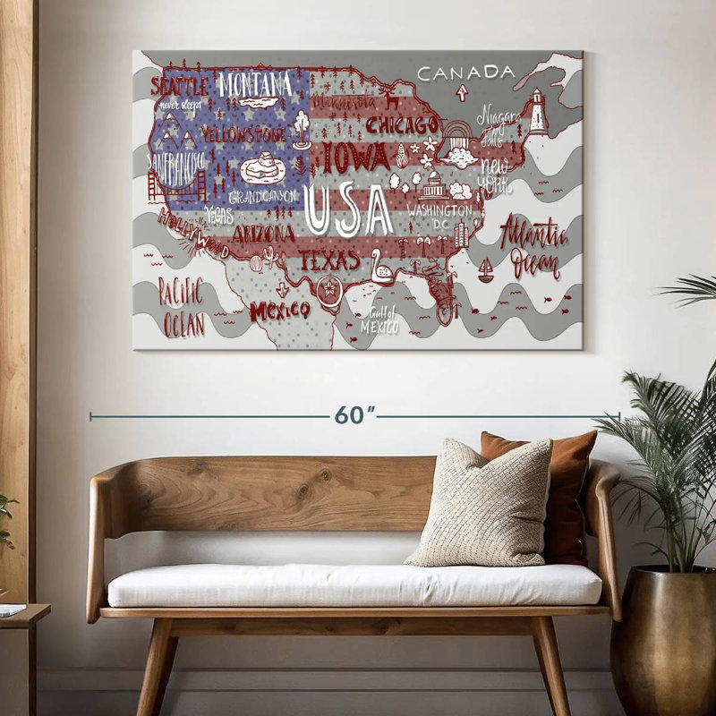 Carte patriotique des États-Unis Keiri, H 34 po x l 51 po