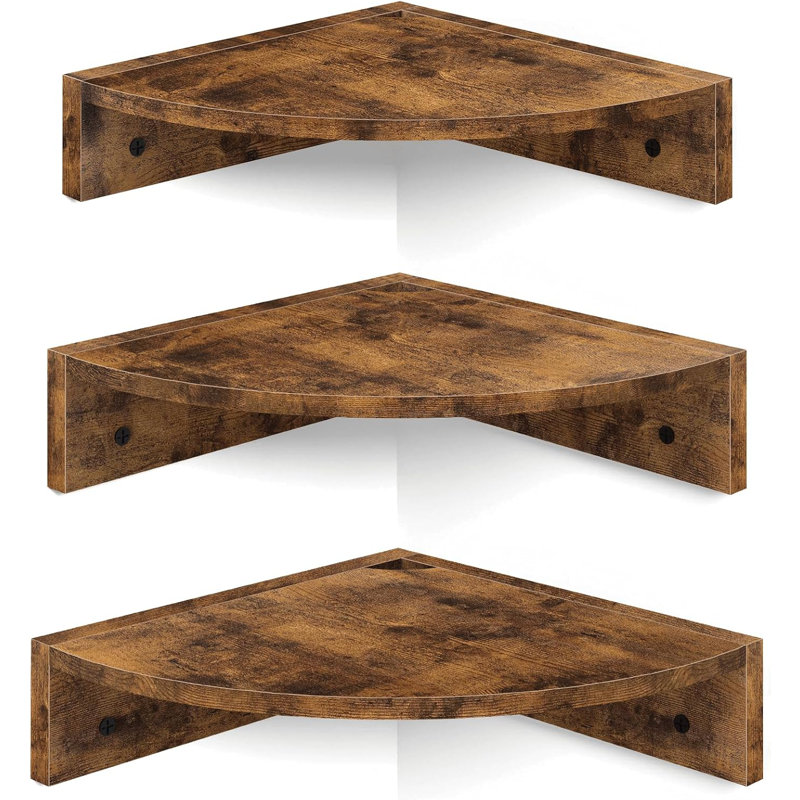 Ensemble de 3 tablettes d'angle flottantes avec trou pour cordon