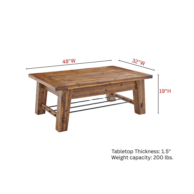 Durango 48" Coffee Table, Natural, Brown