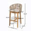 Tabourets de bar d'extérieur en bois d'acacia de 30,5 po de hauteur avec dossier et coussins Bronson-1116797130