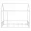 Cadre de lit en métal pour chambre d'enfant et d'adolescent, taille simple blanc doux avec clôture de jeu protectrice