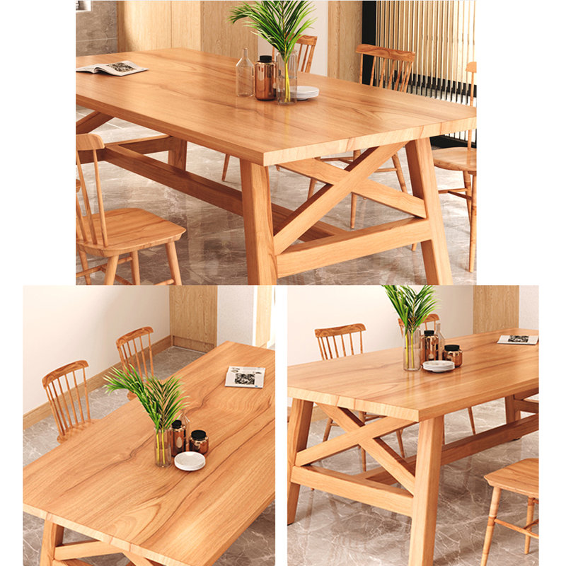 Ensemble de table à manger moderne et simple en bois massif., H 29,5 po x L 70,8 po x l 31,4 po