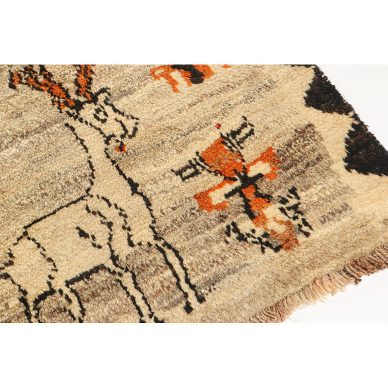 One-of-a-Kind 3'3" x 4'3" Hand Knotted Area Rug