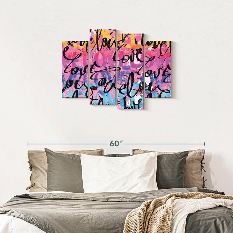 «Love Graffiti», reproduction sur toile, H 27 po x l 43 po