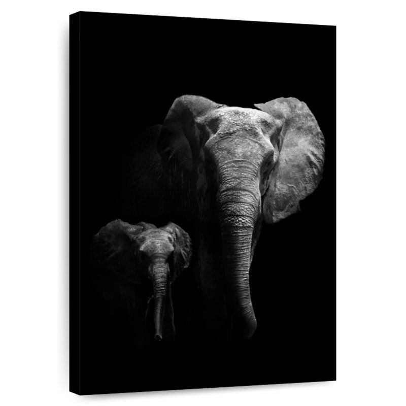 Éléphants dans le noir, H 39 po x l 26 po