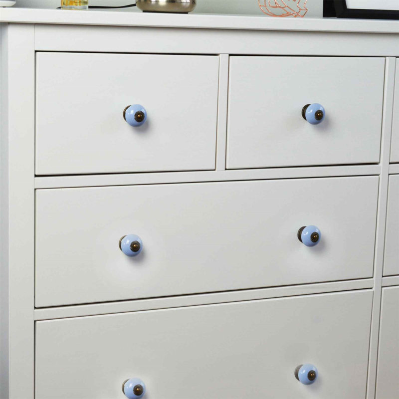 Nicola Spring - Round Ceramic Cabinet Knobs, Blue