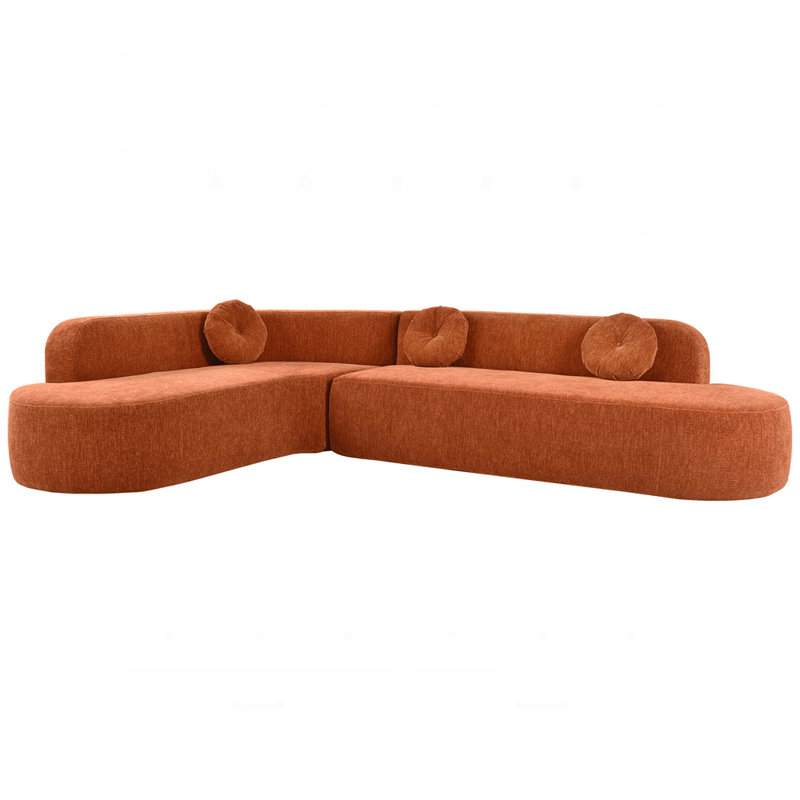 Mirod 122'' Extra Large Sectional Sofa, Orange