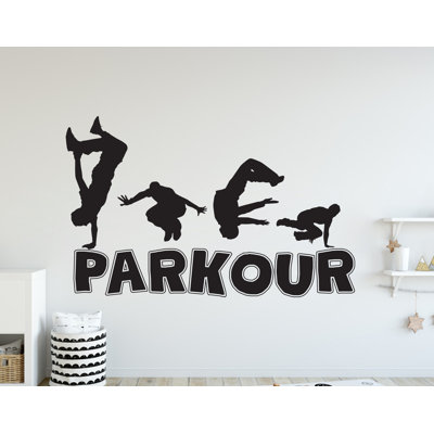Adhésif décoratif Parkour style libre pour enfants, art mural chambre à coucher, salle de bain, décalcomanies murales, autocollants, vinyle 407DRE