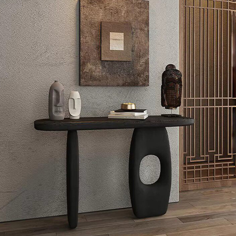 Console simple de style moderne noir, 31.5" H x 63" W x 13.8" D
