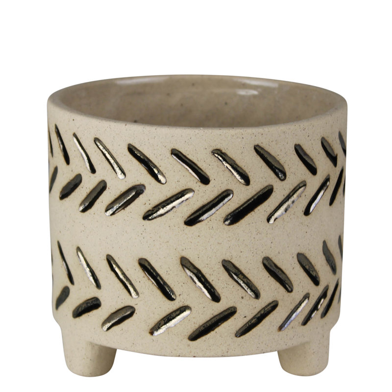 Cache-pot tribal en bronze Tyrima, H 4,75 po x l 4 po x P 4 po
