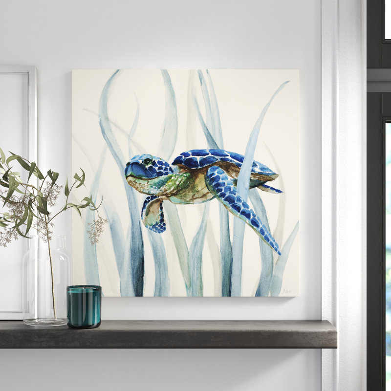 Turtle In Seagrass II by Nan - Wrapped Canvas Print, 93.98 cm H x 93.98 cm W x 1.91 cm D
