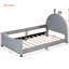Upholstered Daybed With Rabbit Ear Shaped Headboard-587648289