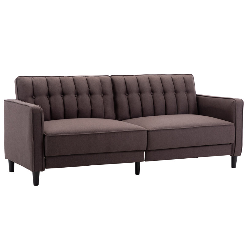 81'' Upholstered Convertible Sofa, Chocolate