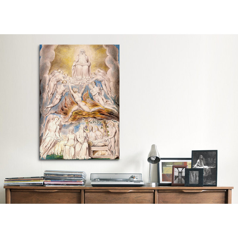 «Satan devant le trône de Dieu» par William Blake, reproduction d'art sur toile tendue, H 60 po x l 40po x P 1,5 po