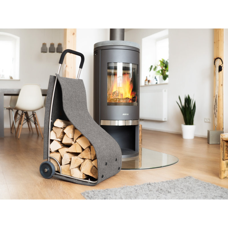 Bobby 40.5cm W Metal Log Rack, Grey