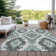 Machine Washable Indoor/Outdoor Xhevrie Seafoam Rug