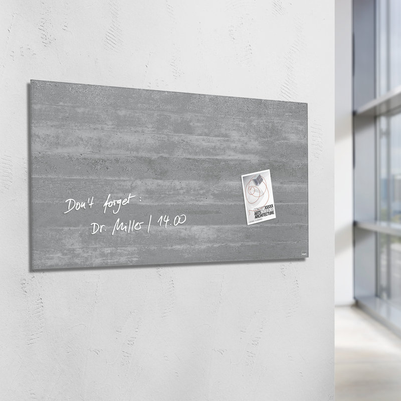 Artverum Wall Mounted Magnetic Unframed Glass Board, 46cm H x 91cm W x 91cm L