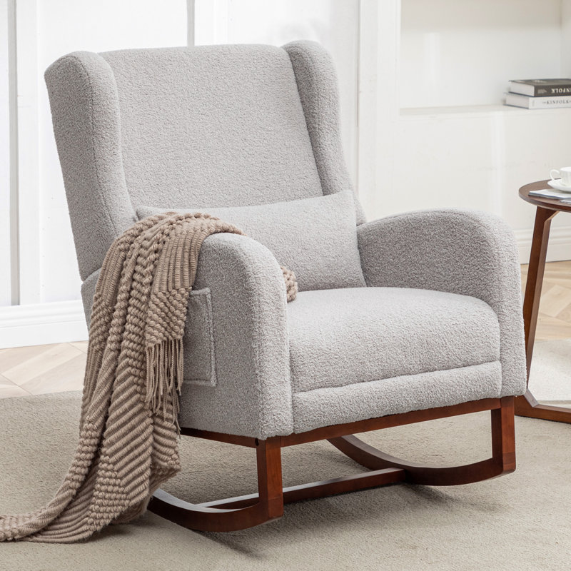 Rocking Chair, Light Gray, Teddy