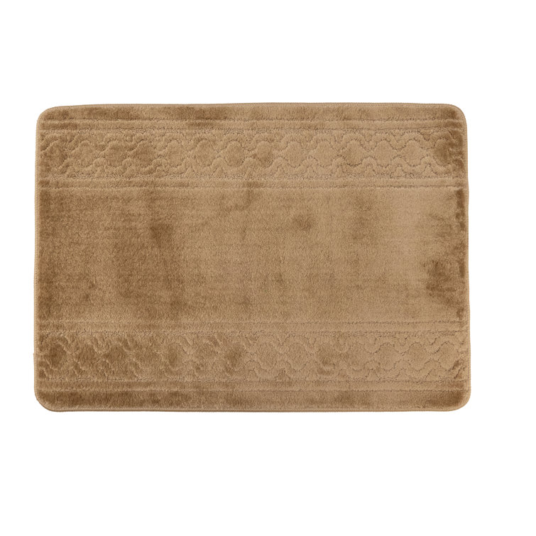 Priam Machine Washable Runner Rug Beige Color Trellis Border Slip Resistant Runner Carpet